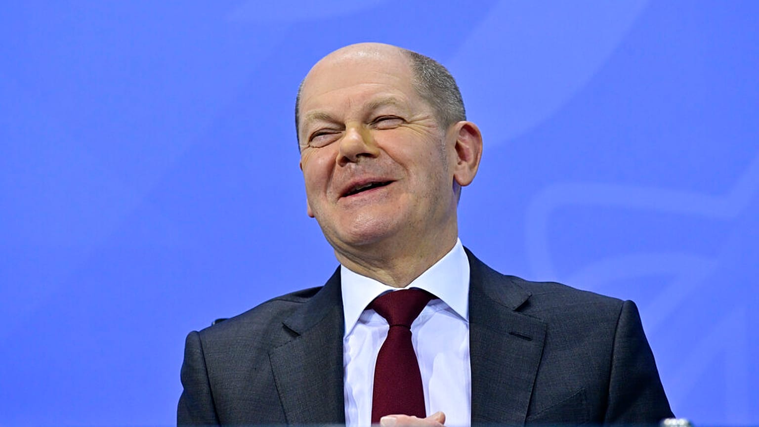 Bundeskanzler Olaf Scholz auf einer Pressekonferenz am 07.01.2022
