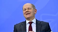 Bundeskanzler Olaf Scholz auf einer Pressekonferenz am 07.01.2022