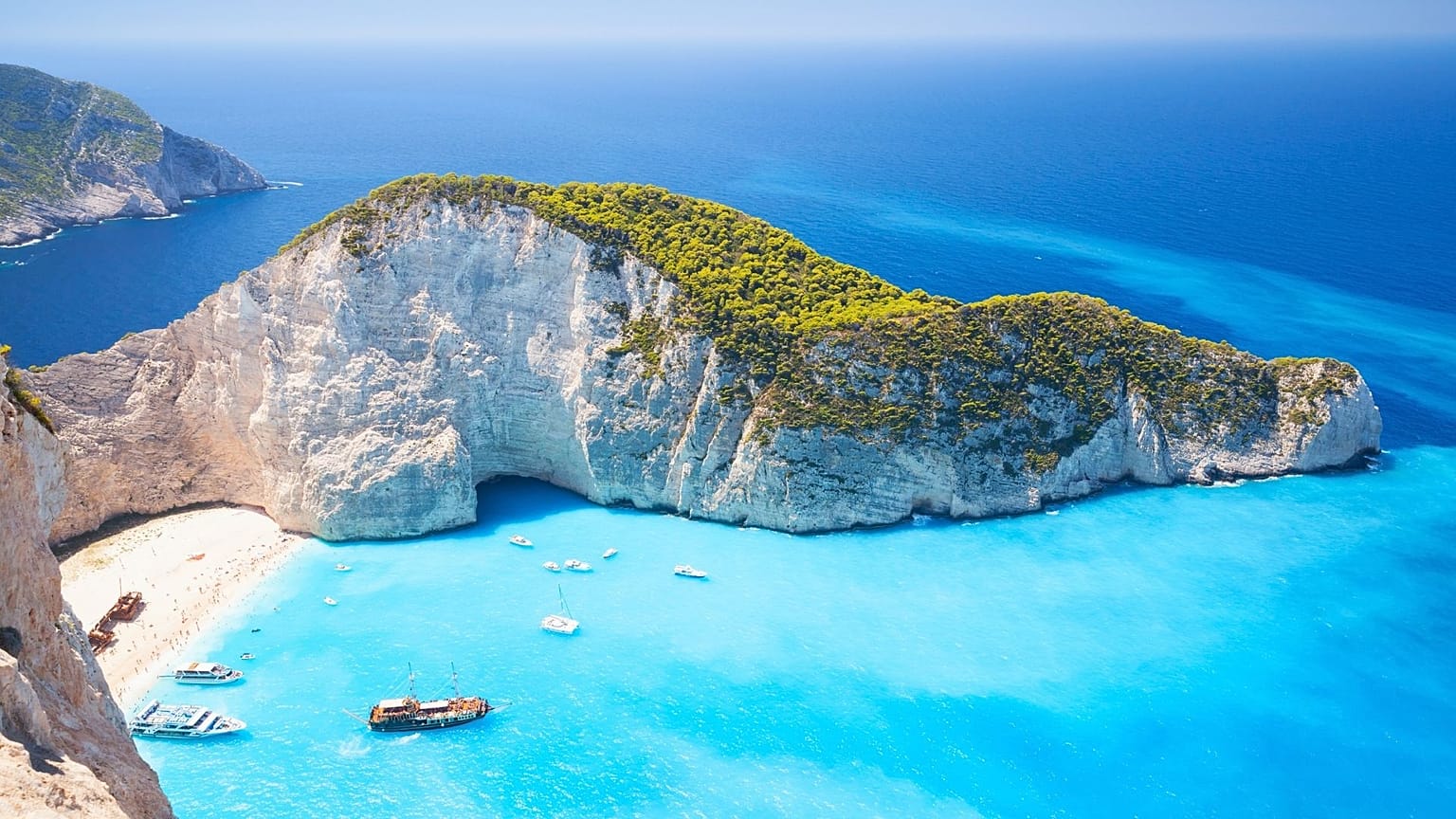 Zakynthos, Greek island, Navagio bay.