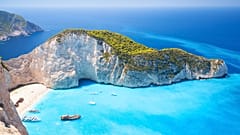 Zakynthos, Greek island, Navagio bay.