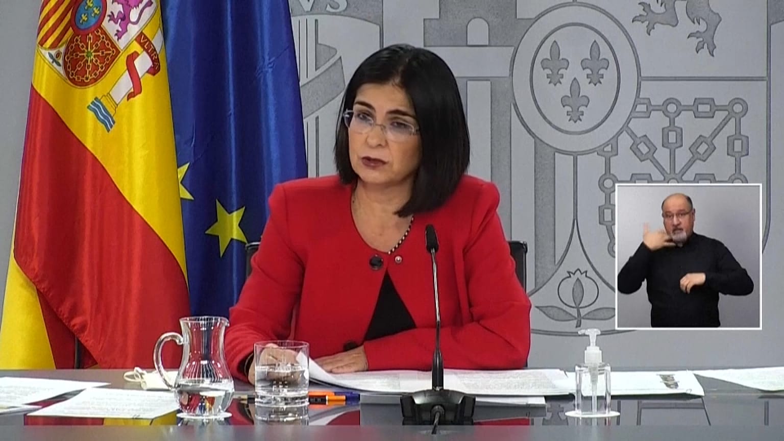 La ministra de Sanidad, Carolina Darias, en rueda de prensa