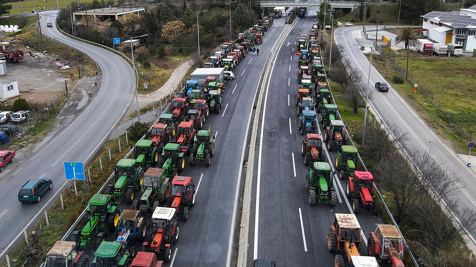 Τρακτέρ στο μπλόκο της Νίκαιας, 13/2/2022