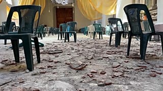 Imagen de la parroquia de San Juan Bautista en Guatemala tras el terremoto