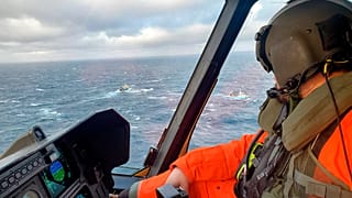Tareas de búsqueda sobre el Océano Atlántico, frente a Terranova (Canadá), el 16 de febrero de 2022.