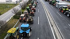 Manifestation d'agriculteurs à Tyrnavos, Grèce, le 13 février 2022