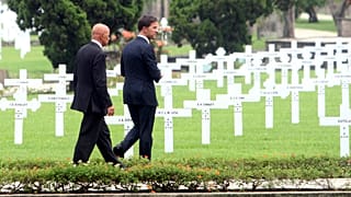 Dutch Prime Minister Mark Rutte, pictured during his visit to the old Dutch War Cemetery in Semarang.