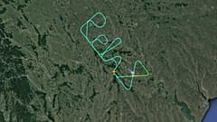 Слово "Relaх", написанное самолётом Air Moldova, 17 февраля 2022 г. 