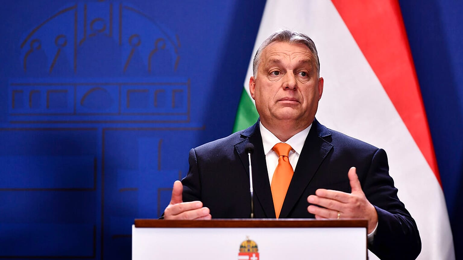 Hungarian Prime Minister Viktor Orban speaks 