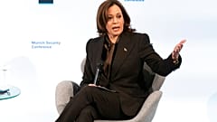 US Vice President Kamala Harris speaks during the Munich Security Conference