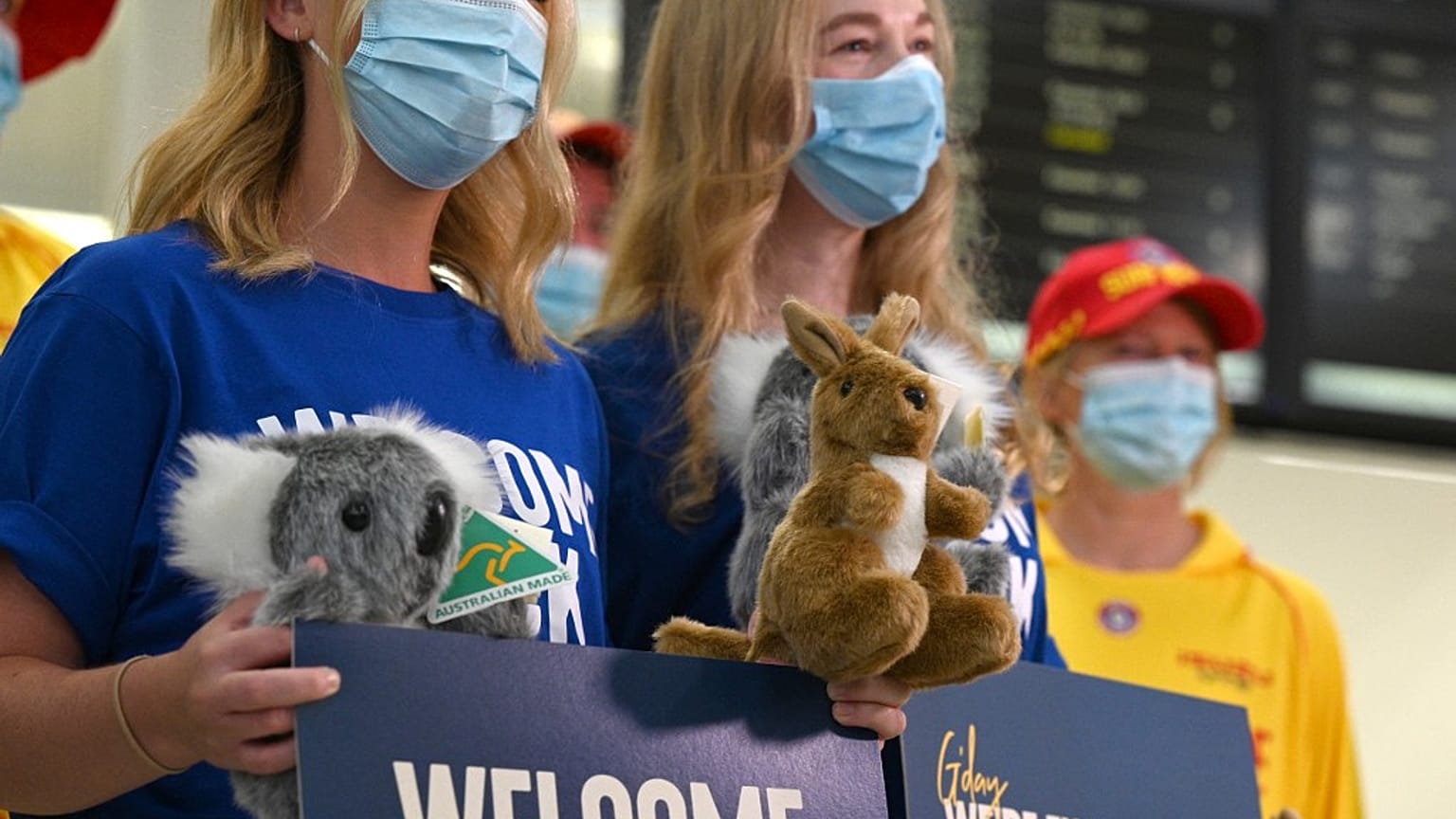 à l'aéroport de Sydney, les touristes sont de retour après deux ans de restrictions de voyage, Australie le 20 février 2022