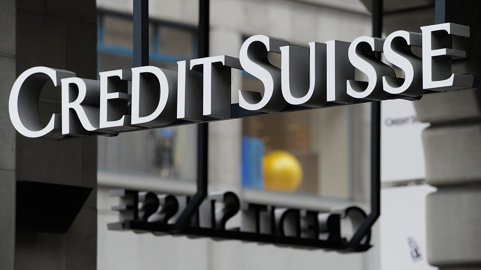 Schriftzug der Credit Suisse, aufgenommen in Zürich