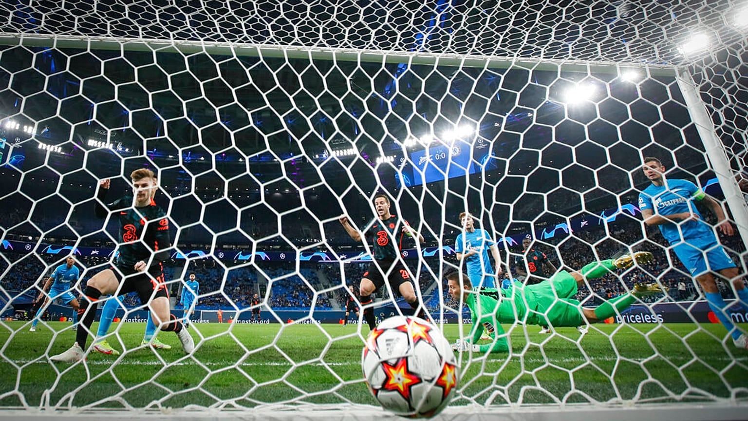 Champions League football match between Zenit St. Petersburg and Chelsea, Gazprom Arena St. Petersburg. December 8th 2021