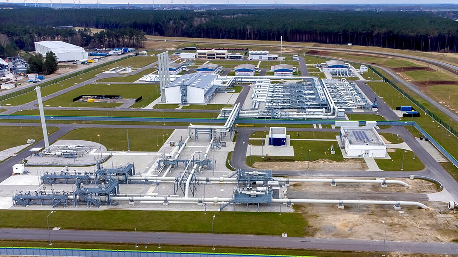 Las instalaciones de desembarco del gasoducto "Nord Stream 2" en Lubmin, norte de Alemania, 15/2/2022d