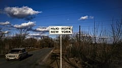 The former Soviet town of Novgorodske has reverted to its original name - New York - in a defiant response to the threat of Russian invasion
