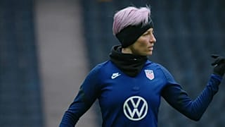 La futbolista estadounidense Megan Rapinoe en la Friends Arena, 9/4/2021, Estocolmo, Suecia