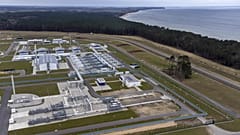 Az Északi Áramlat-2 gázvezeték létesítményei az észak-németországi Lubminban 