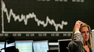 مؤشر الأسهم الألمانية "داكس" في سوق الأسهم في فرانكفورت، وسط ألمانيا، يوم الإثنين 20 أكتوبر 2008.