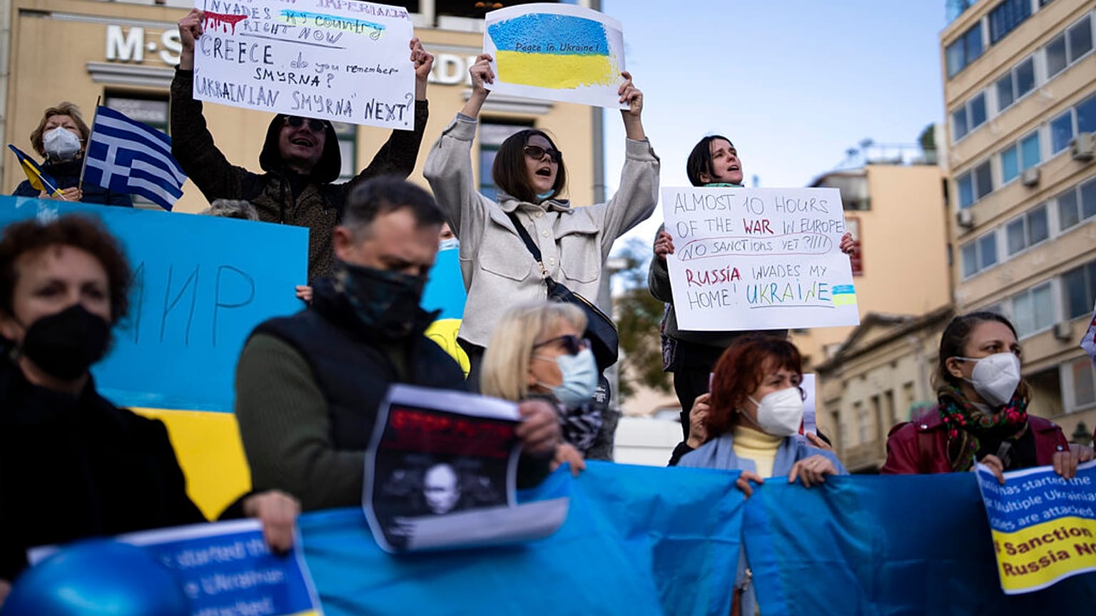 Στιγμιότυπο από τη συγκέντρωση διαμαρτυρίας στην Αθήνα