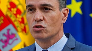 El presidente del Gobierno español, Pedro Sánchez, durante su comparecencia