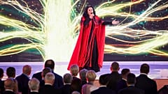 Ukraine's 2016 Eurovision winner Jamala performs a song about Josef Stalin's 1944 deportation of the Crimean Tatars during the Crimean Platform Summit in Kyiv in 2021