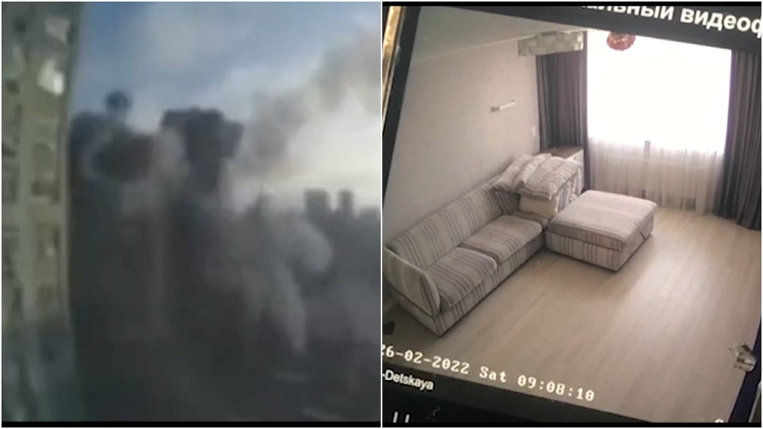 لحظة إصابة مبنى سكني في كييف بصاروخ روسي