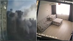 لحظة إصابة مبنى سكني في كييف بصاروخ روسي