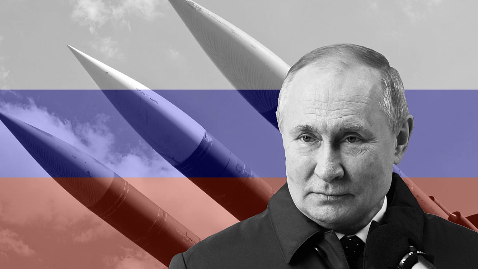 Composite image shows Vladimir Putin. The Russian leader ordered his country's nuclear deterrent forces into a 'high alert mode of standby combat duty'.