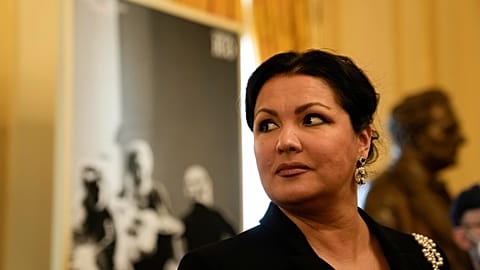 Russian soprano Anna Netrebko ahead of performance of Verdi's 'Macbeth' at the La Scala opera house Milan, Italy, Monday, Nov. 29, 2021.