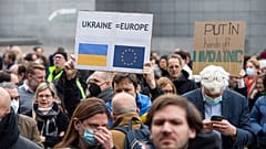 Pro-Ukrainian rally in front of the European Parliament in Brussels 
