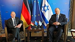 Israel's Prime Minister Naftali Bennett meets with German Chancellor Olaf Scholz