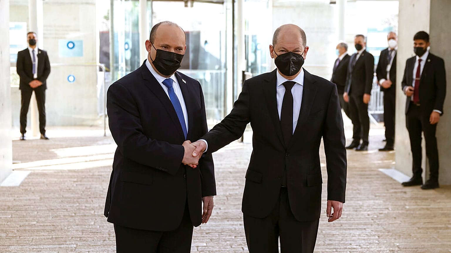 Naftali Bennett und Olaf Scholz in Jerusalem