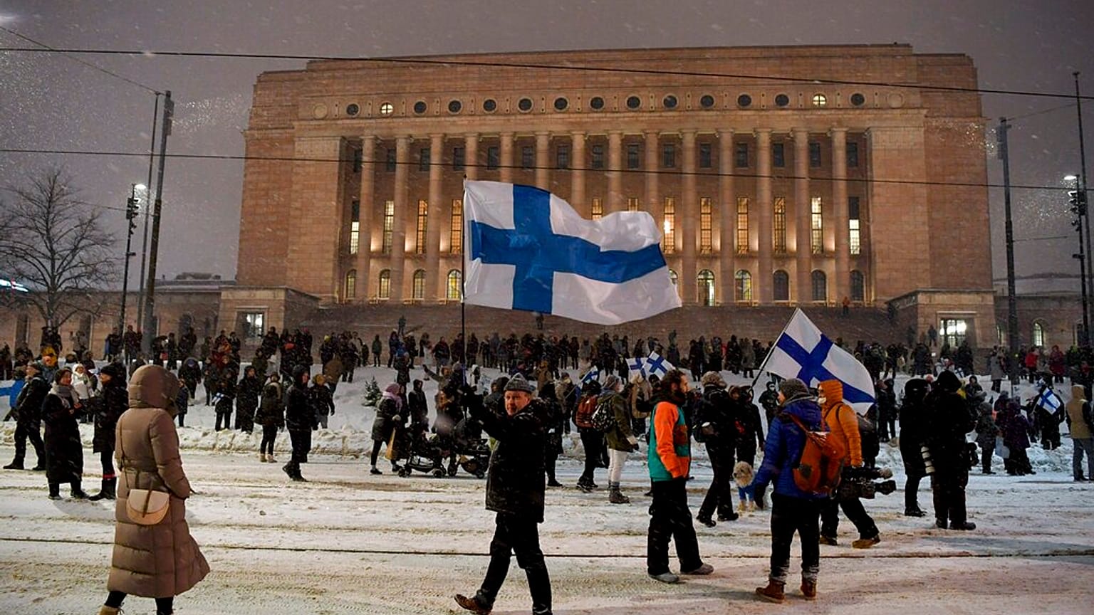 Protesta ante el parlemento de Finlandia (archivo)