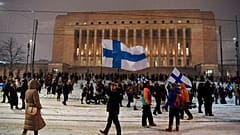 Protesta ante el parlemento de Finlandia (archivo)