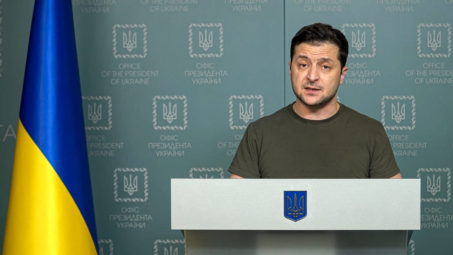 Az ukrán elnök a nemzethez szól Kijevben 