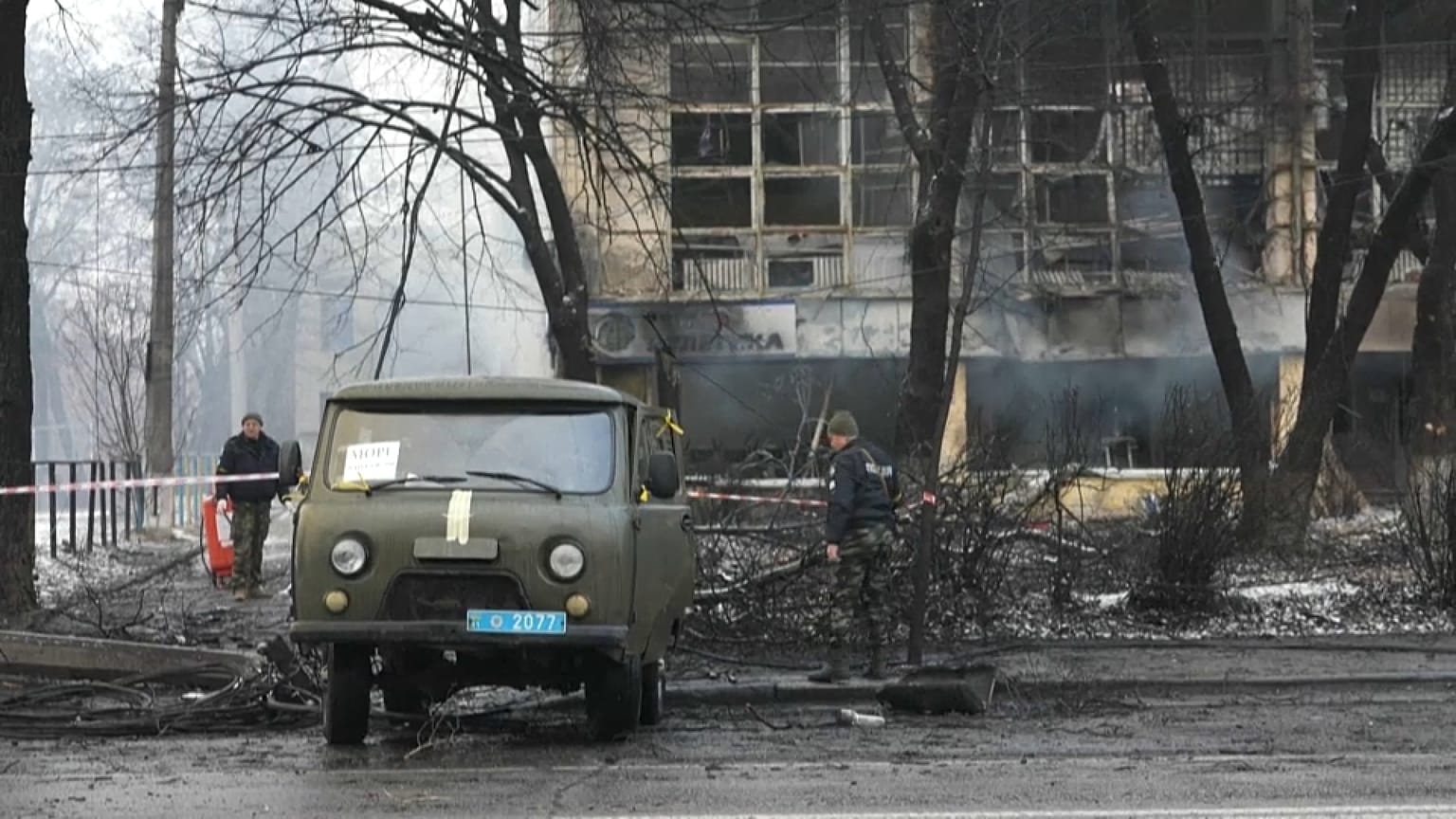 Bodies removed after Russian strike on Kyiv TV tower