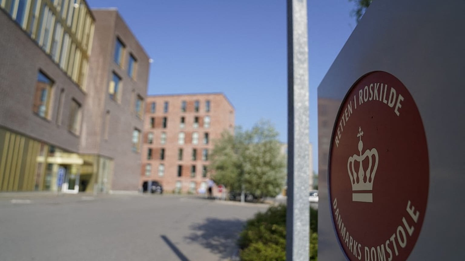 Armed police officers were on patrol outside the court of Roskilde during the trial.