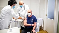 FILE: gettting vaccinated at the university in Szeged, Hungary, Feb. 24, 2021. (Tibor Rosta/MTI via AP)