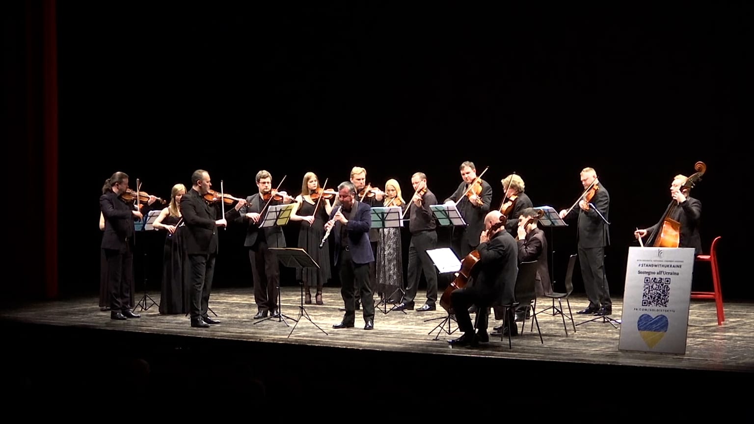 Musicians in a Ukrainian chamber ensemble stuck in Italy after the Russian invasion of their homeland hold back their tears as they play for peace