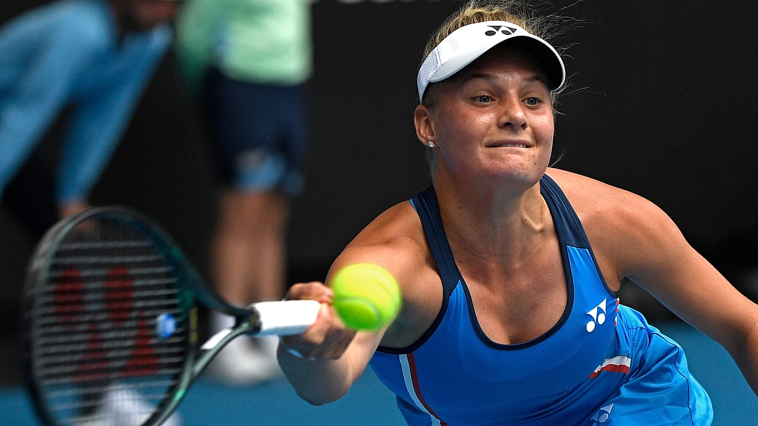 Dayana Yastremska na Austrália, um mês antes da invasão russa da Ucrânia