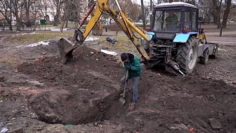 Worried volunteers prepare bomb shelters in Lviv