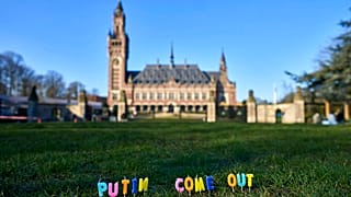 Candele davanti alla Corte internazionale di giustizia dell'Aia, Paesi Bassi