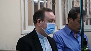 Gustavo Oscar Zanchetta durante el juicio en Salta, provincia del norte de Argentina