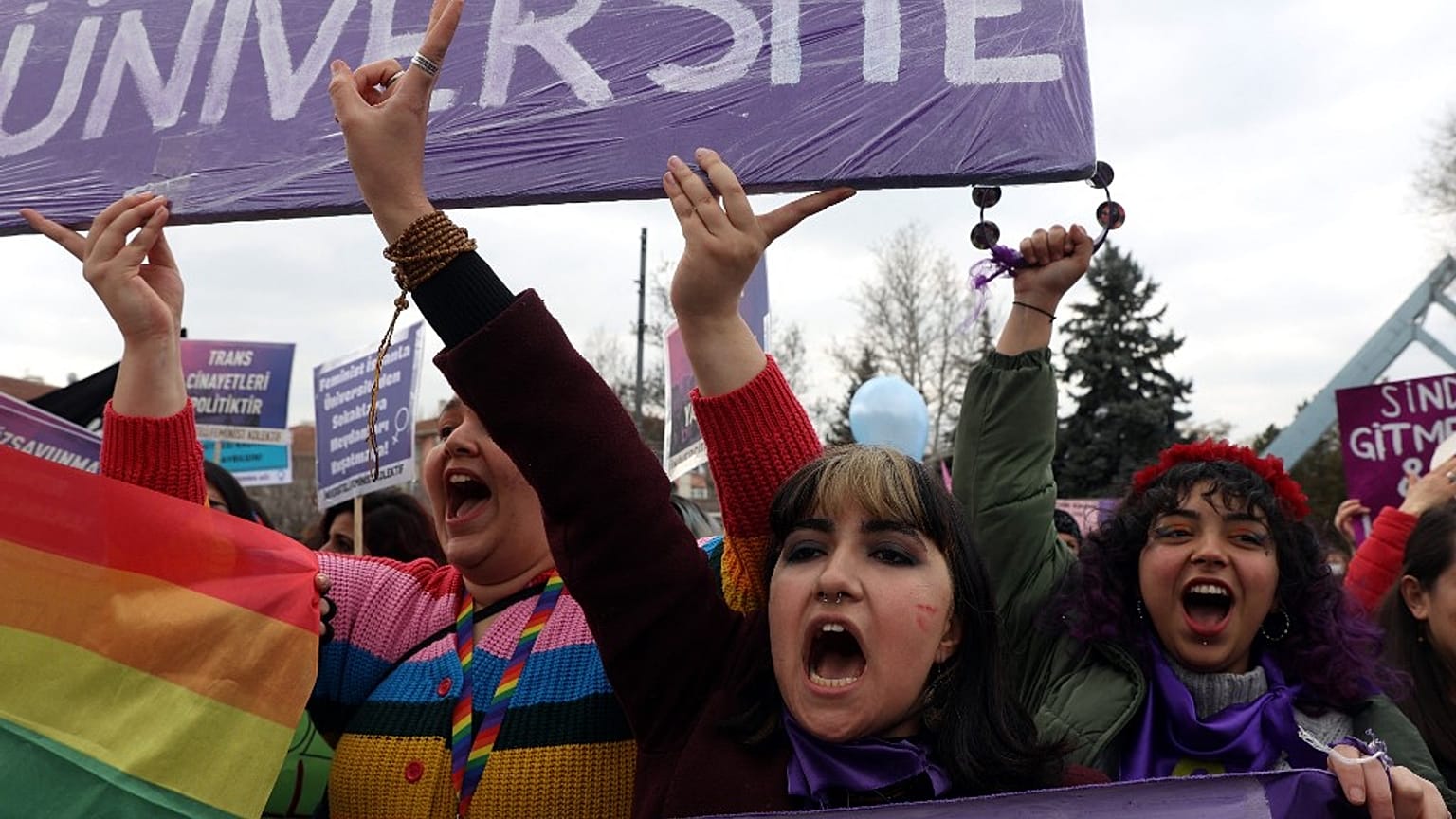 Una manifestazione in vista dell'8 marzo ad Ankara, in Turchia