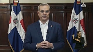 Presidente de República Dominicana, Luis Abinader, durante el anuncio del proyecto de ley. AFP