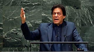 رئيس الوزراء الباكستاني عمران خان يلقي كلمة أمام الدورة 74 للجمعية العامة للأمم المتحدة، الجمعة 27 سبتمبر 2019