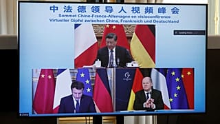 Videoconferência entre Macron, Scholz e Xi Jinping