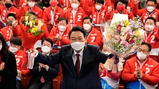 Yoon Suk Yeol, the presidential candidate of the main opposition People Power Party, who was elected South Korea's new president on March 10, 2022, in Seoul, South Korea.