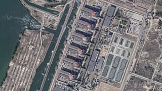 Műholdas felvétel az immár oroszok által elfoglalt zaporizzsjai atomerőműről
