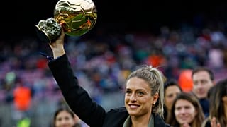 Alexia Putellas at the Nou Camp after winning 2021 Ballon d'Or