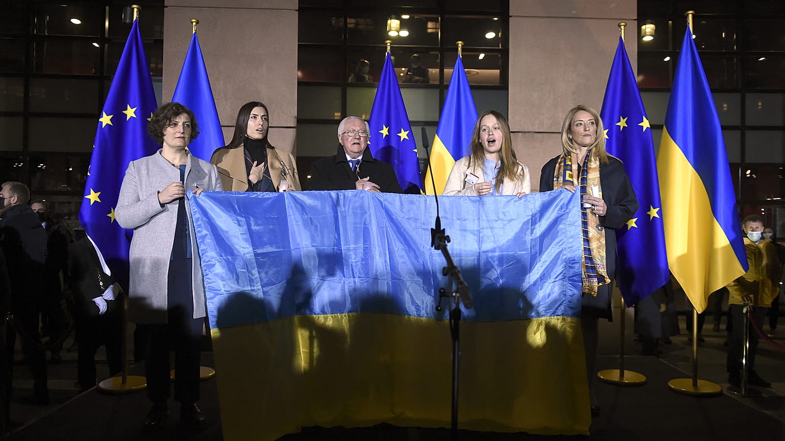 Protest vor dem Europa-Parlament 